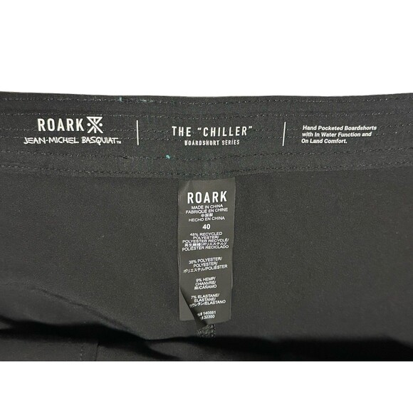 NEW Roark x Basquiat Mens Size 40 Chiller 17" Mixtape Basquiat Board Short Black - Picture 8 of 9